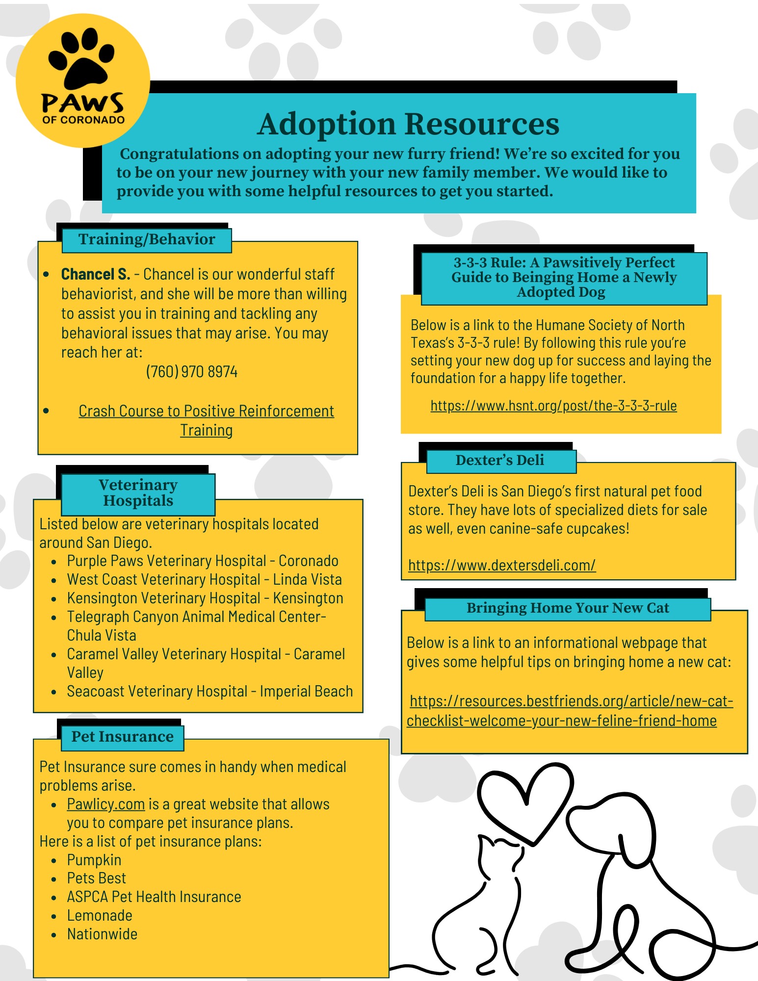 Adoption Resources – PAWS of Coronado